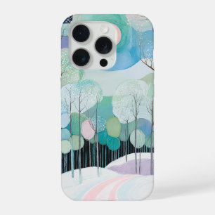 Coque iPhone 15 Pro Chemin sous la lune pastel