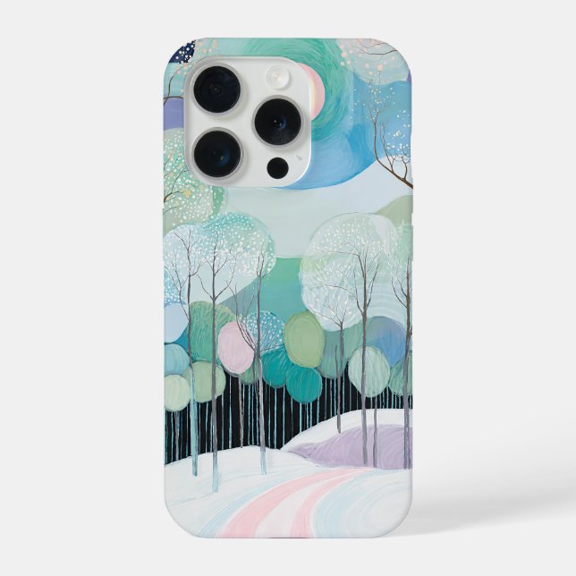 Coque iPhone Chemin sous la lune pastel (Verso)
