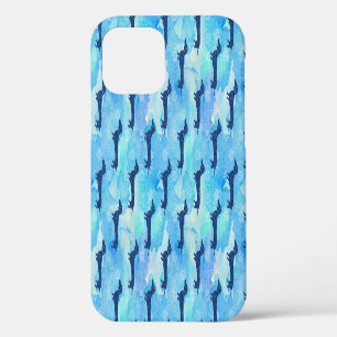 Coque iPhone 12 Chemise Adulte à Motif Dachshund Aquarelle Paillet
