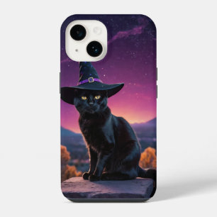 Coque Pour iPhone 14 Chemise de Halloween Chat Sorcière