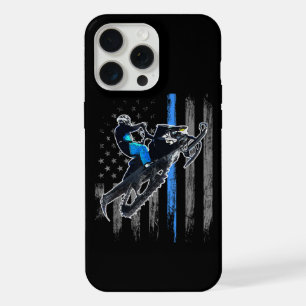 Coque iPhone 15 Pro Max Chemise de motoneige pour hommes drapeau américain