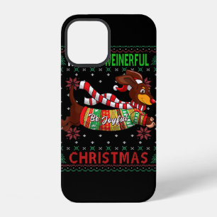 Coque iPhone 12 Chemise de Noël laide de chien teckel amateur de D