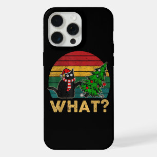 Coque iPhone 15 Pro Max Chemise de Noël Sweater Drôle Ugly Chat Moche San