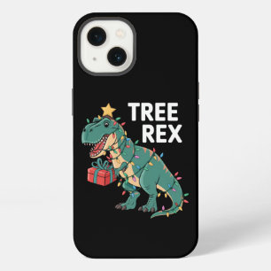 Etui iPhone 13 Chemise de nuit Noël Arbre Dinosaure Rex Lumières