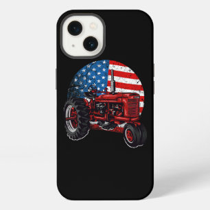 Etui iPhone 13 Chemise du tracteur patriotique drapeau américain