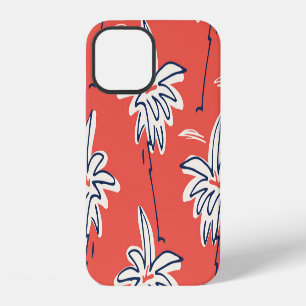 Coque iPhone 12 Chemise hawaïenne à motif palmier gribouillé.