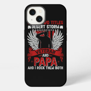 Etui iPhone 13 Chemise Papa et Vétéran de la Tempête du Désert Fê