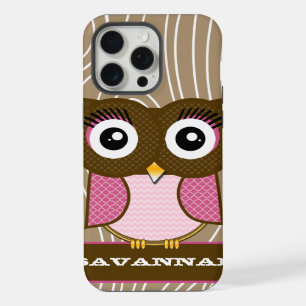 Coque iPhone 15 Pro Max Chêne Zig Zag Chouette Rose Choisissez les couleur