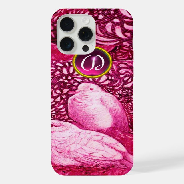 COQUE iPhone CHÈQUES BLANCHES EN MONOGRAMME DE FUCHSIE ROSE (Verso)