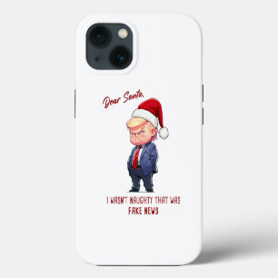 Etui iPhone 13 Cher Père Noël, Donald Trump Blague de Noël drôle