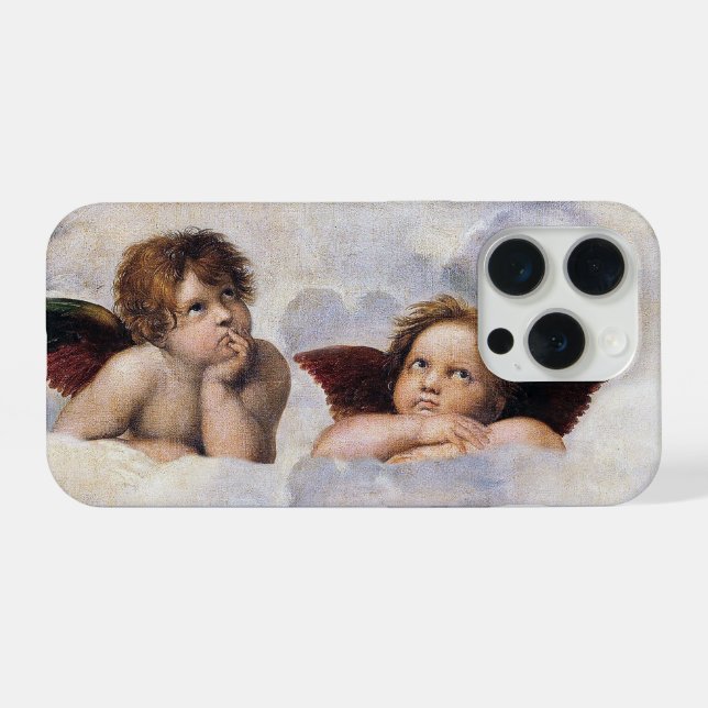 Coque iPhone Chérubins, anges ailés peinture de Raffael  (Verso Horizontal)
