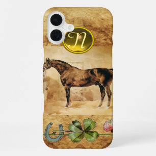 COQUE iPhone 16 PLUS CHEVAL ANGLAIS, HORSESHOE, HORLOGE, HORLOGE