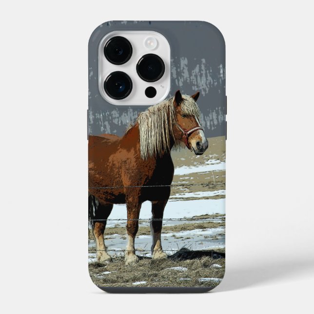 Coque iPhone Cheval Belge En Paddock Cellulaire (Verso)