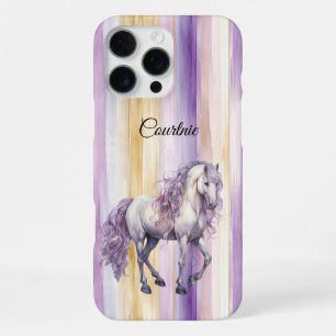 Coque iPhone 16 Pro Max Cheval Blanc Romantique Lavande