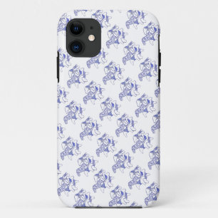 Coque iphone Cheval bleu et blanc