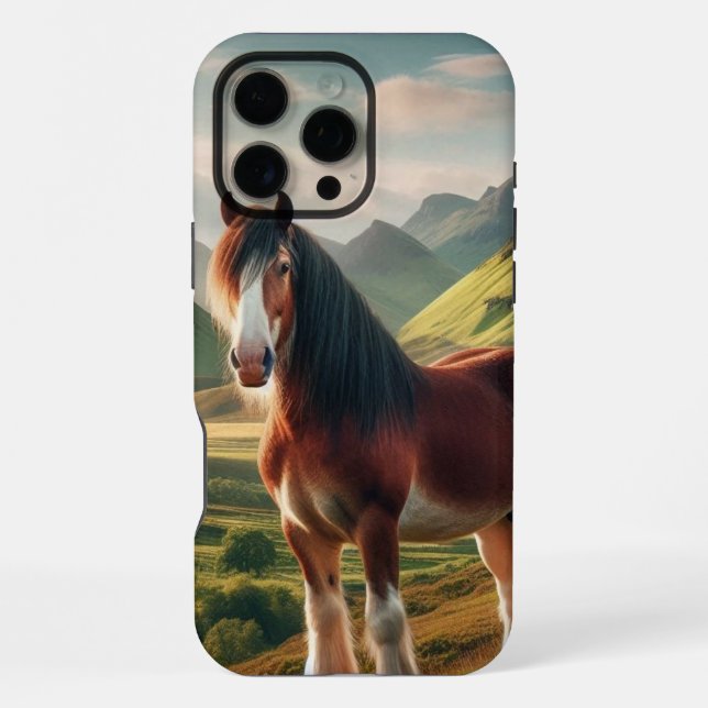 Coque iPhone cheval Clydesdale des Highlands d'Écosse (Verso)