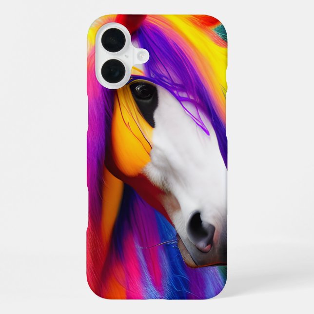 Coque iPhone Cheval Coloré (Verso)