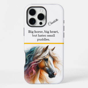 Coque iPhone 16 Pro Max Cheval coloré à crinière fluide