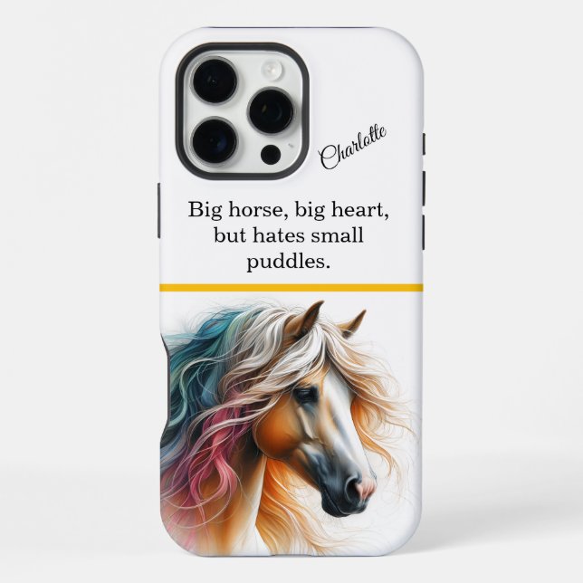 Coque iPhone Cheval coloré à la crinière fluide (Verso)