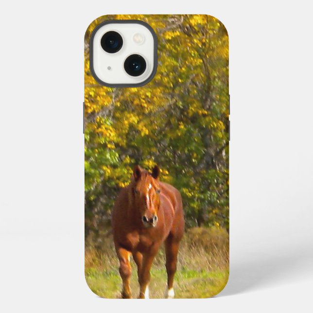 Coque iPhone Cheval d'automne (Verso)