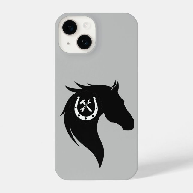 Coque iPhone Cheval de Farrier Chaussures Silhouette Graphique (Verso)