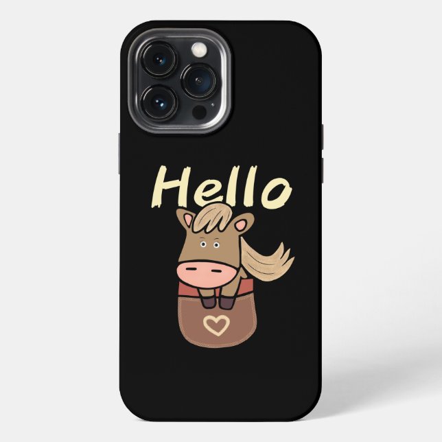 Coque iPhone Cheval mignon dans la poche (Verso)