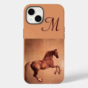 Coque Pour iPhone 14 CHEVAL ROUGE Monogramme Parchemin
