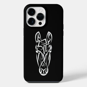 Coque Pour Pour iPhone 14 Pro Max Cheval tribal noir et blanc