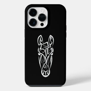 Coque Pour Pour iPhone 14 Pro Max Cheval tribal noir et blanc