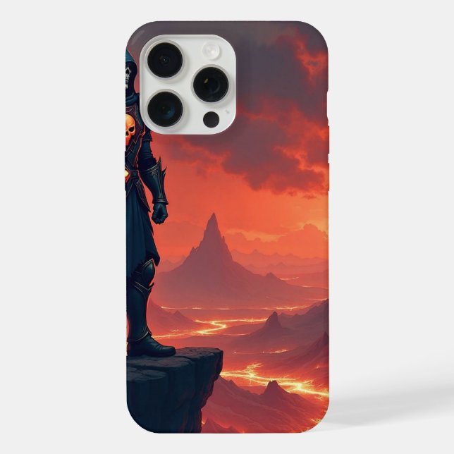 Coque iPhone Chevalier noir de flamme (Verso)