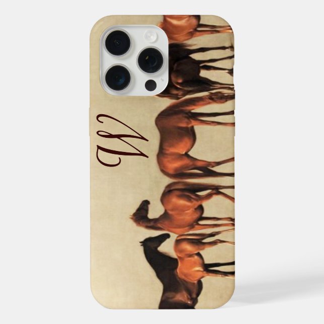 Coque iPhone CHEVALX /JUMENTS ET POULINS Monogramme (Verso)