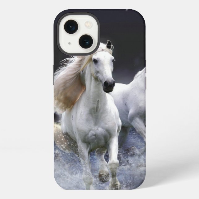 Coque iPhone Chevaux à lancer l'oreiller (Verso)