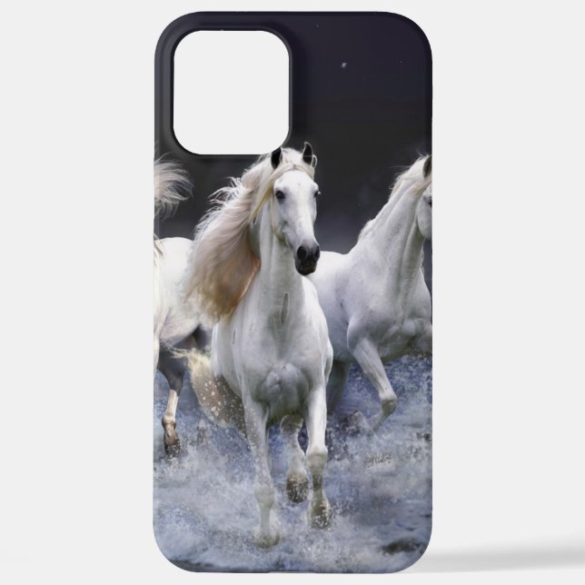 Coque iPhone Chevaux à lancer l'oreiller (Verso)