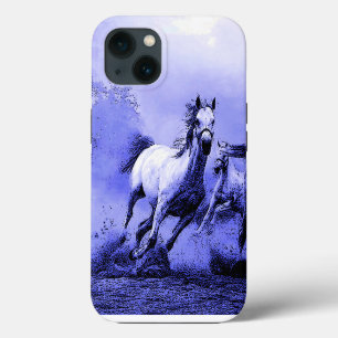 Etui iPhone 13 Chevaux au galop et clair de lune