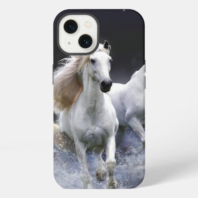 Coque iPhone Chevaux courant coussin jetable (Verso)