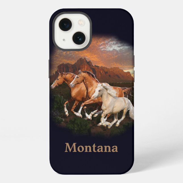 Coque iPhone Chevaux sauvages (Verso)