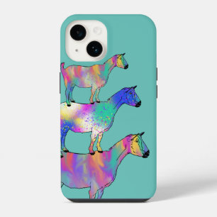 Coque Pour iPhone 14 Chèvres colorées aquarelle