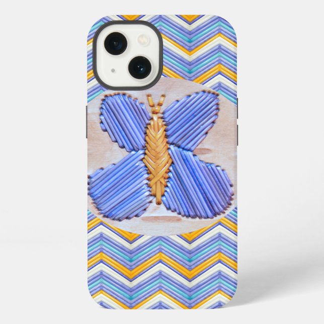 Coque iPhone Chevron bleu (Verso)