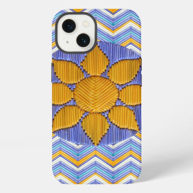 Coque iPhone Chevron bleu de Sunflower (Verso)