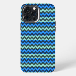 Etui iPhone 13 Pro Max Chevron bleu en zigzag