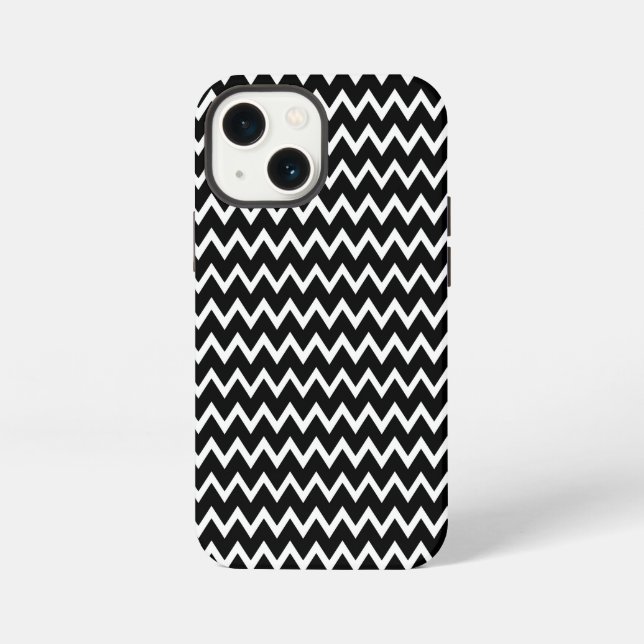 Coque iPhone Chevron noir et blanc (Verso)