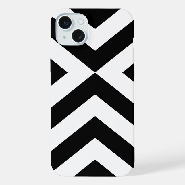Coque iPhone Chevron noir et blanc (Verso)