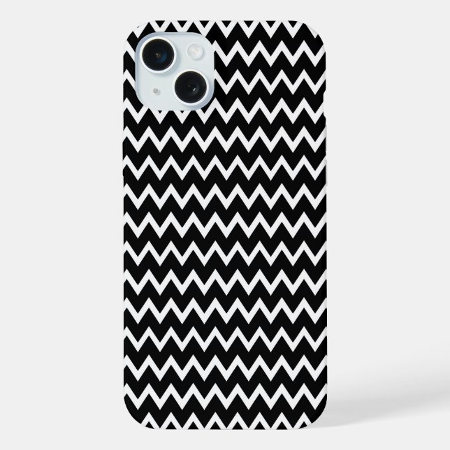 Coque iPhone Chevron Noir Et Blanc (Verso)
