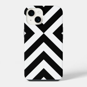 Coque Pour iPhone 14 Chevron noir et blanc