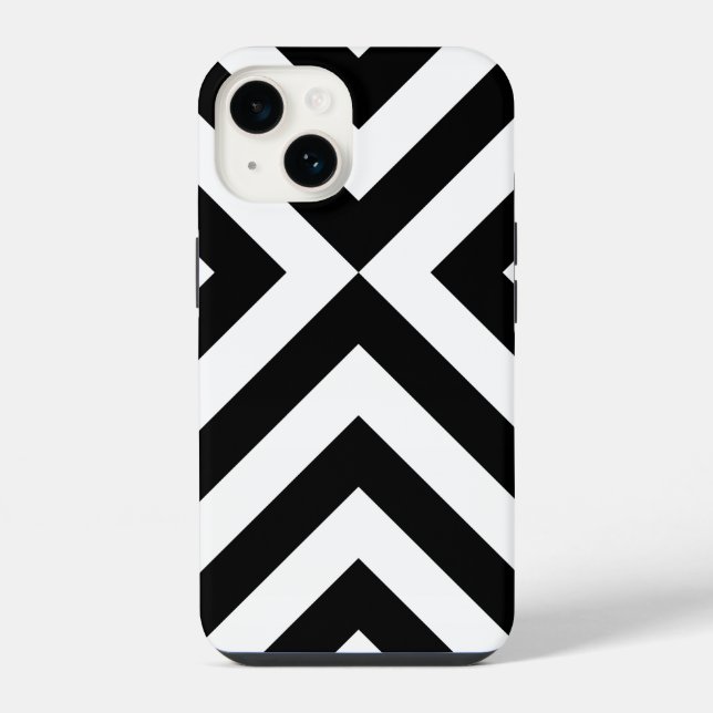 Coque iPhone Chevron noir et blanc (Verso)