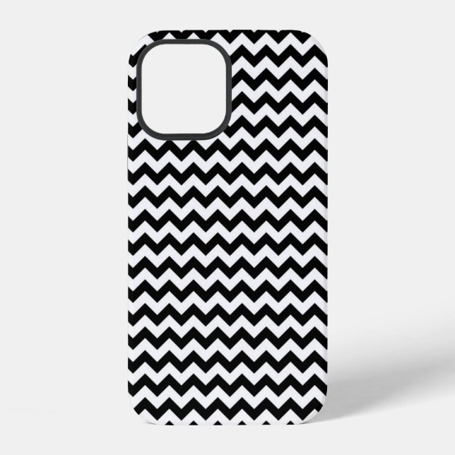 Coque iPhone Chevron Zig Zag Noir et Blanc (Verso)