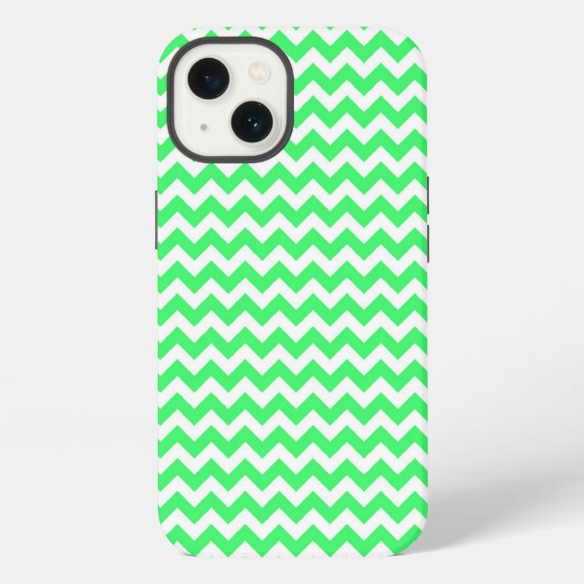 Coque iPhone Chevron Zig Zag Vert Citron (Verso)