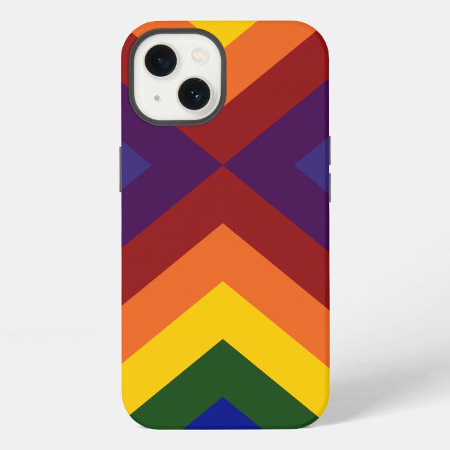 Coque iPhone Chevrons Arc-en-Ciel (Verso)