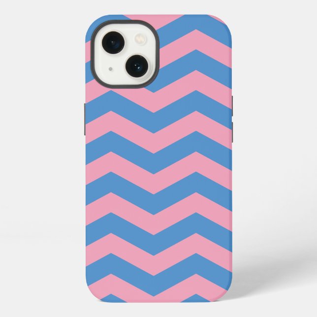 Coque iPhone Chevrons d'orchidées bleus violets congelés (Verso)