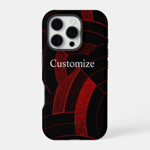 Coque iPhone 16 Pro chevrons rouges/noirs chic modernes